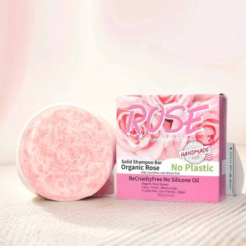 Pink Rose Shampoo Soap Essential Oil Handmade Nourishing Controlling Qme Default Title