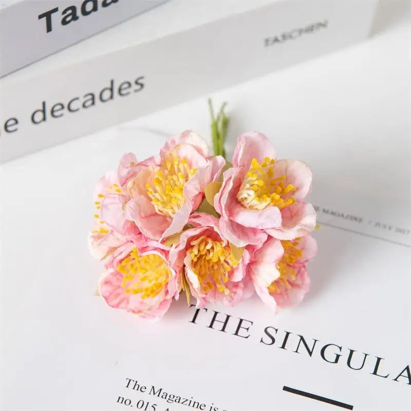 Artificial Flowers Home Room Decora Silk Plum Festival Decor Flowers Wreaths Wedding Holiday Supplies Gift Qme I