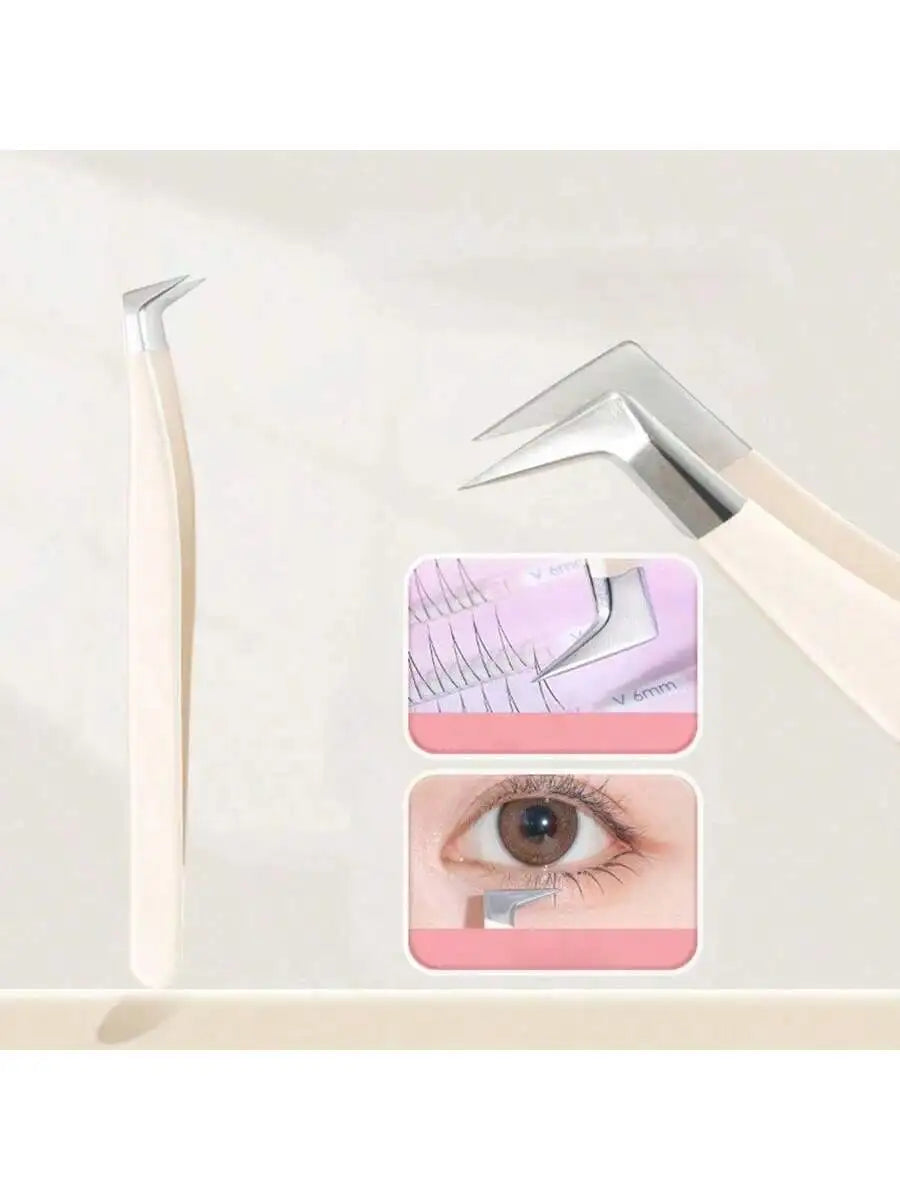 Stainless Steel High-precision Grafting False Eyelash Tweezers Qme
