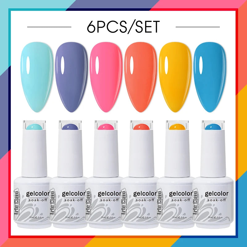 Arte Clavo Glitter Semi Permanent Nail Art LED UV Gel Polish Sparkly