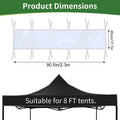 Gutter Kit for Shed Detachable Clear Extender Guard Canopy Awning Attachment for Outdoor Backyard Deck Porch Camping Lawn Pool Qme White