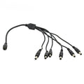5PCS DC Power Splitter Cable 1 to 6 2.1*5.5mm DC Current Branch Cord Adapter Qme DC 1 to 6 Line