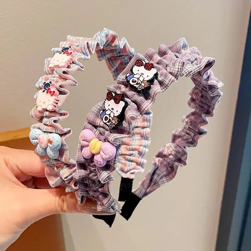 Hello Kitty Kuromi Lace Ruffled Headband Perfect Accessory Students Qme 7