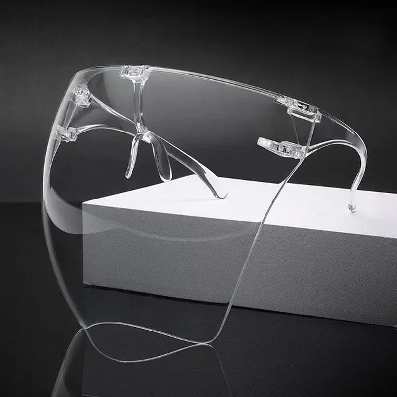 2pcs Protective Faceshield Glasses Sunglasses Transparent Anti-fog Anti-splash Protective Mask Full Face Covered Safety Qme
