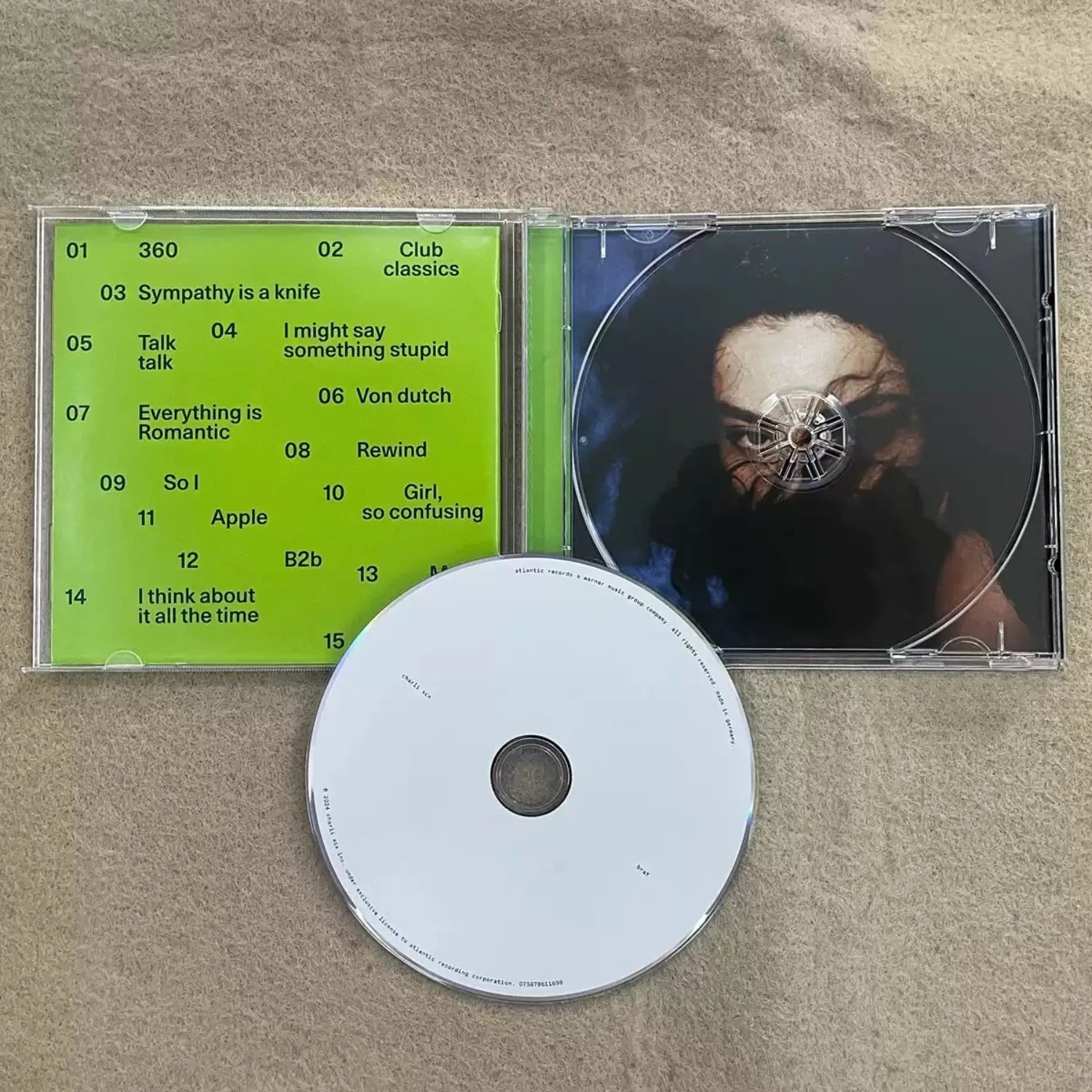 Western Electronic Music CD, Minimalist Fluorescent Green Solid Color Lettering Cover, Avant-Garde High-Energy Track Collection Qme