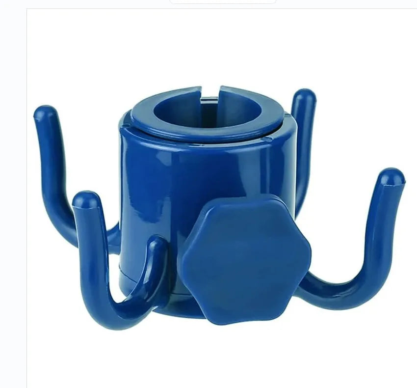 Outdoor Beach Umbrella Hooks Portable Camping Trip 4 Prongs Plastic Umbrella Hook For Towels/Clothes/Sunglasses/Bags-Accessories Qme Blue