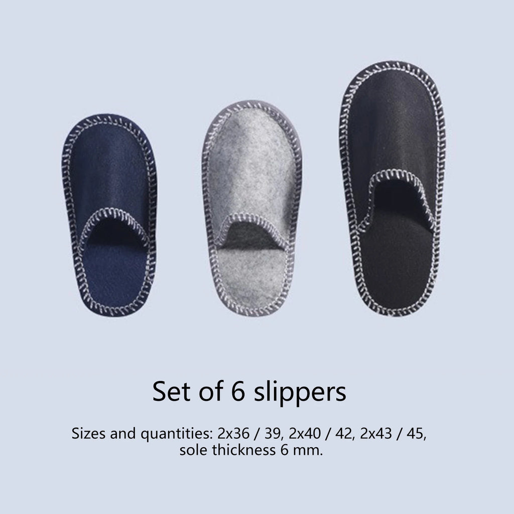 6 Pairs Family House Guest Slippers Set with Non-Slip Sole Closed Toe Disposable Slippers Hotel Slippers for Shoeless Home Qme