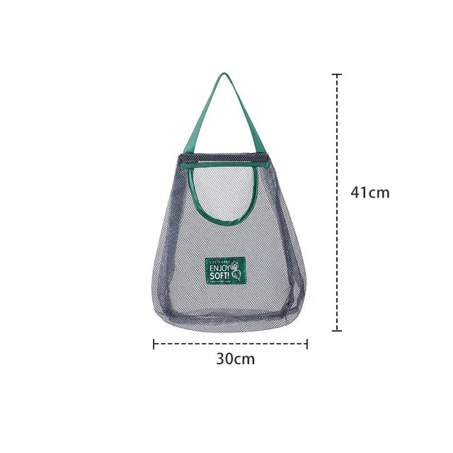 Reusable Storage Bags Kitchen Hanging Mesh Bag Home Fruit And Vegetable Storage Net Bag For Ginger Garlic Potatoes Onions Qme large single bag