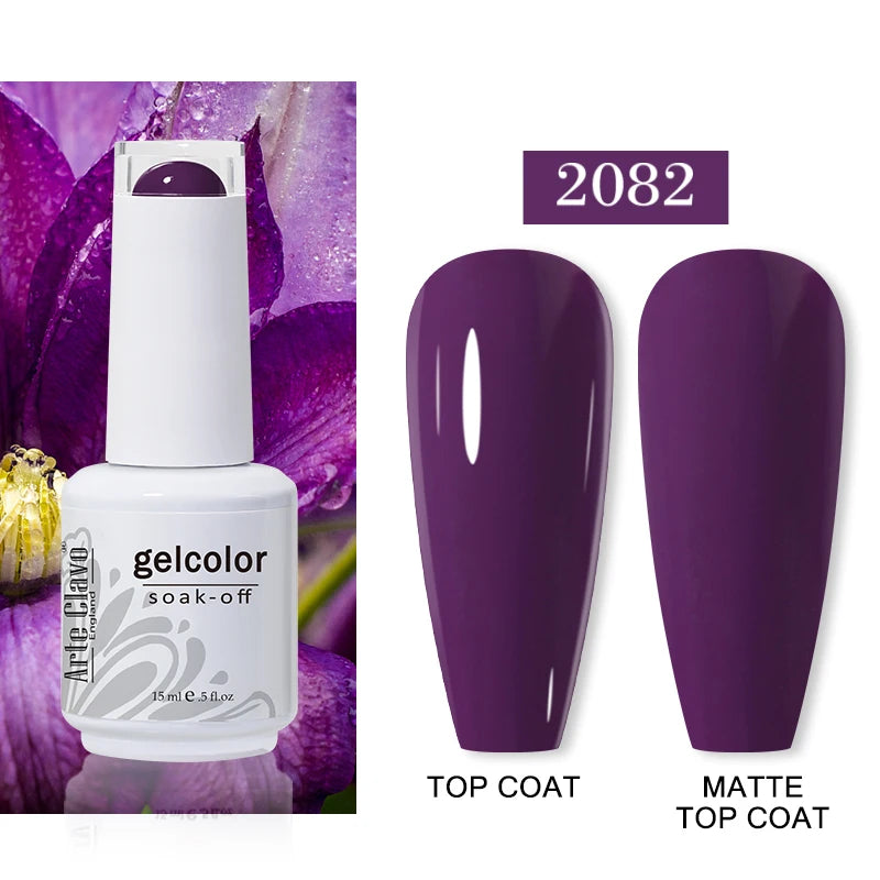 Arte Clavo15ml Gel Nail Polish Art 65 Colors Colorful Soak Off UV Qme 2082