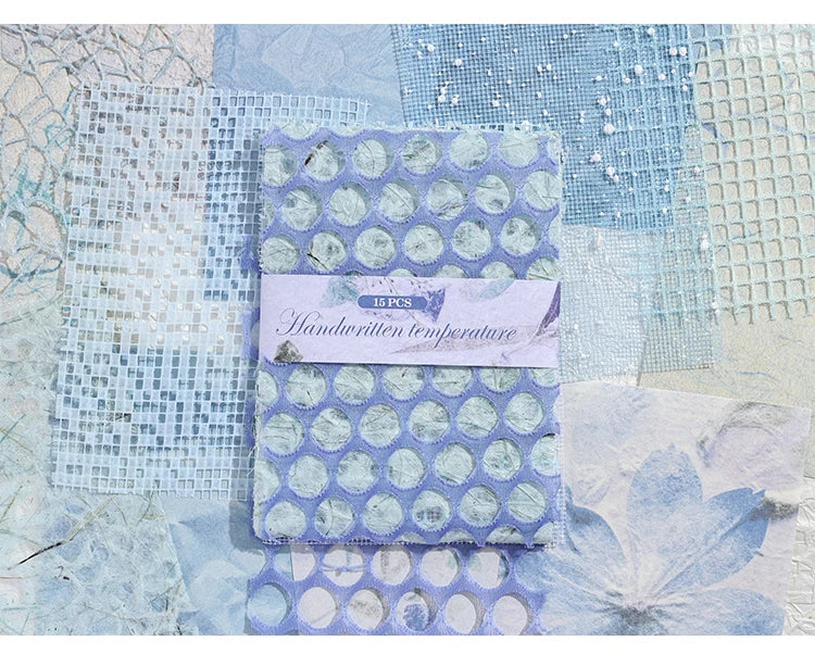15 pcs Vintage Mixed Materials Lace paper Decor Scrapbook Materials DIY Photo Album Collage Journal Creative Stationery Supplies Qme E