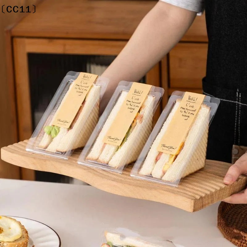 Disposable Triangular Sandwich Box Transparent Plastic Takeaway Qme
