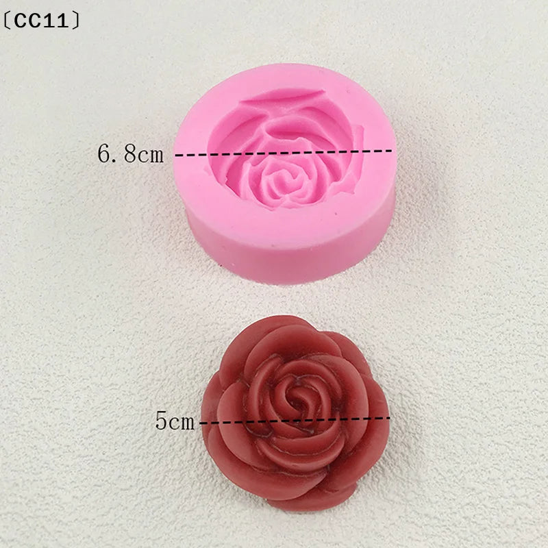 3D Beautiful Roses Silicone Mold DIY Chocolate Cake Fondant Wedding Qme