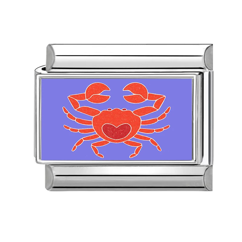 Dropshipping Wholesale Crabs Pattern Fish Shell Whale Italian Charm Links Fit 9mm Stainless Steel Bracelet DIY Making Gifts 2026 Qme Style 32