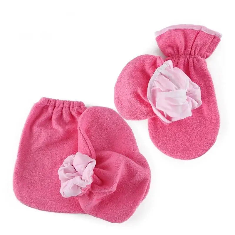 1 Pair Flannel Insulation Care Gloves Elastic Opening Nail Protection Qme