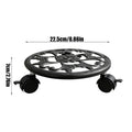 Plant Rollers with Wheels Heavy Duty Metal Planter Tray Plant Roller for Indoor Outdoor Patio Garden Balcony Moving Display Qme Black