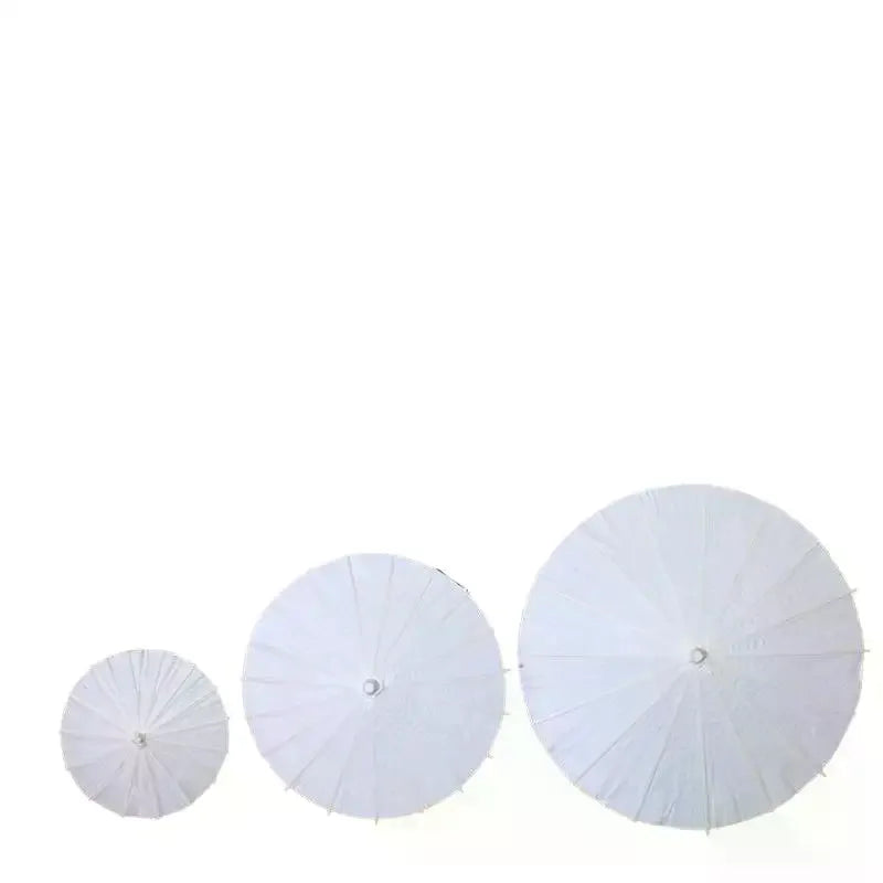 20/30/40/60/84CM Paper Umbrella Blank DIY Handmade Painting Supplies Long-handle Blank Photography Prop Qme