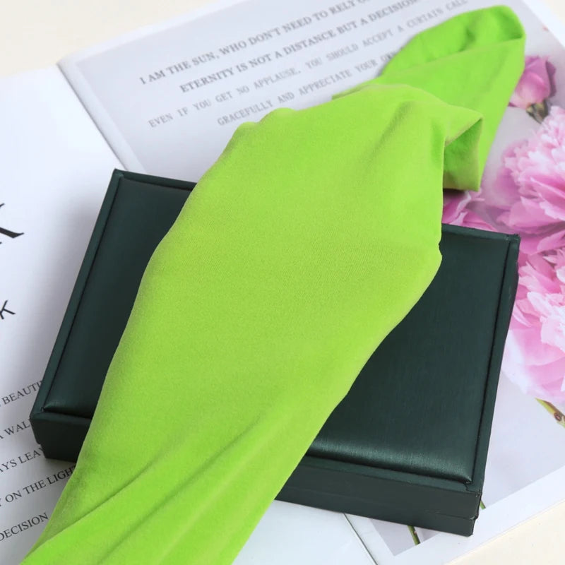 Vintage Red Women Pantyhose Spring Autumn Velvet Seamless Elastic Qme light green One Size