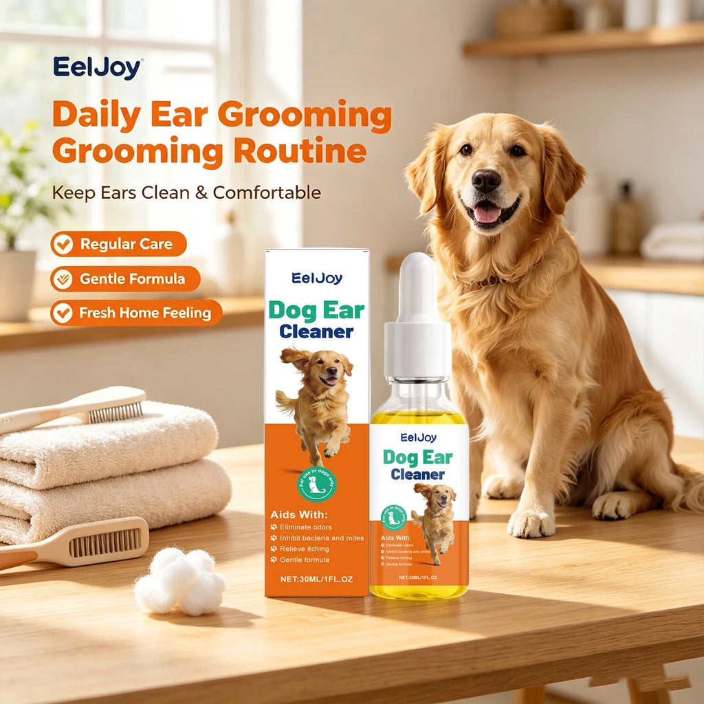 Dog Ear Cleaning Drops Removing Earwax Reduce Ear Mites Relieve Inflammation & Itching Eliminate Odors Freshing Pet Ear Cleaner Qme Default Title