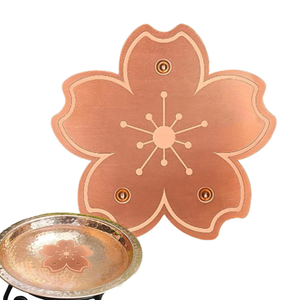 Copper Bird Bath Cleaning Disk Stable Feeder Bowl Purifier Plate Copper Bird Bath Purification Cleaner Disk for Outdoors Qme