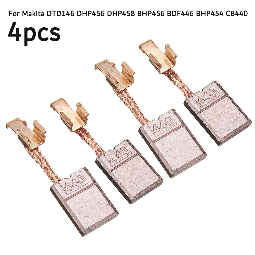 4 Pcs Carbon Brushes For DTD146 DHP456 DHP458 BHP456 BDF446 BHP454 CB440 Cordless Electric Hammer Drilling Machine Qme Default Title