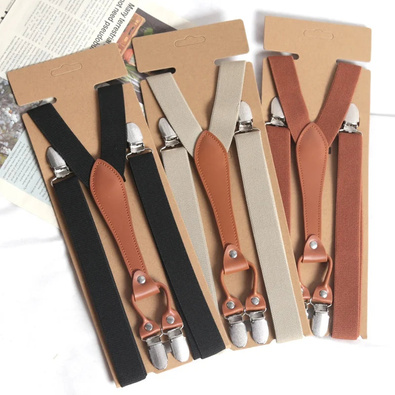 Vintage Suspenders Men Women Adult Button End Y Back Adjustable Qme