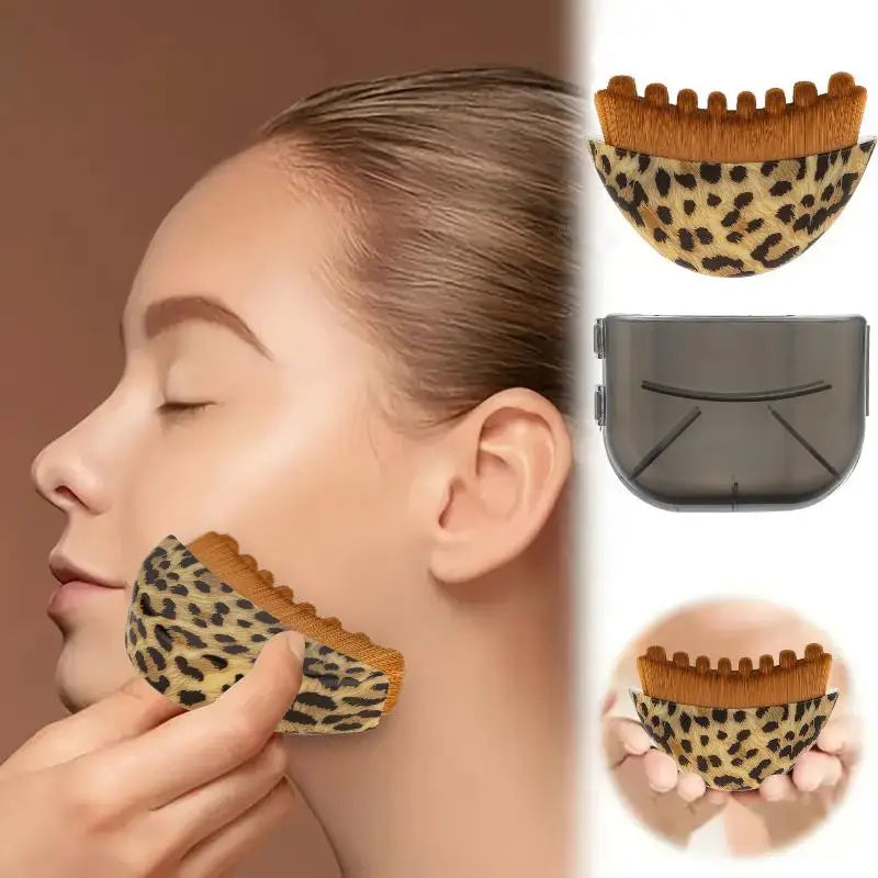 Portable Leopard Print Chin Lymphatic Drainage Massager Face Contour Qme