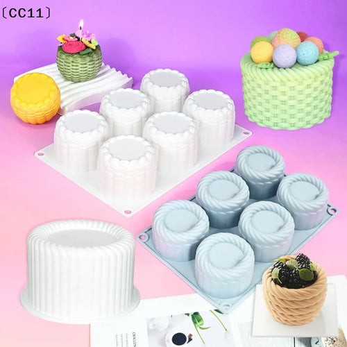 1 6 Cavity Woven Flower Basket Design French Mousse Cake Mould Qme