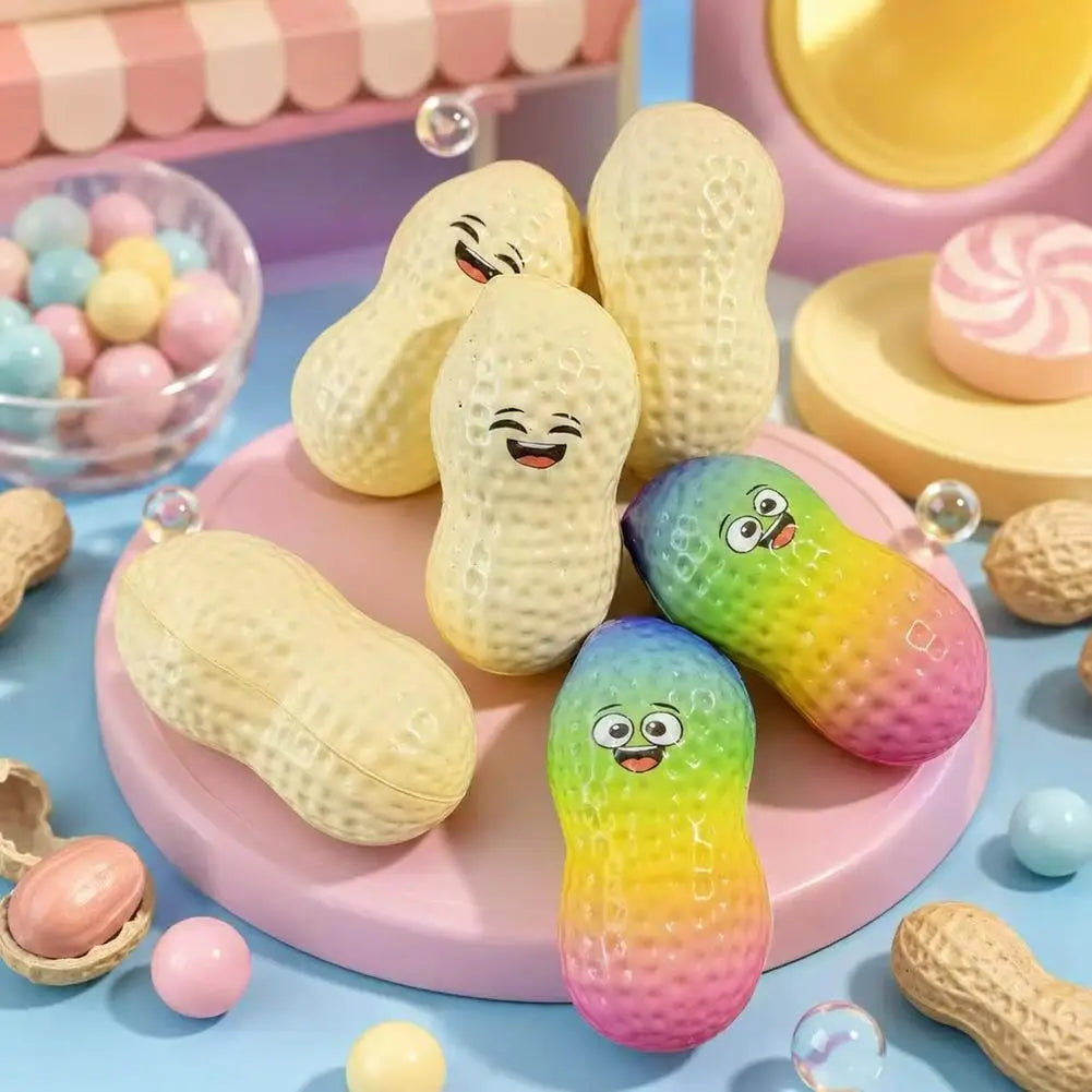 Peanut Stress Relief Toy Crunchy Squeeze ASMR Anti Release Hand Relax Qme