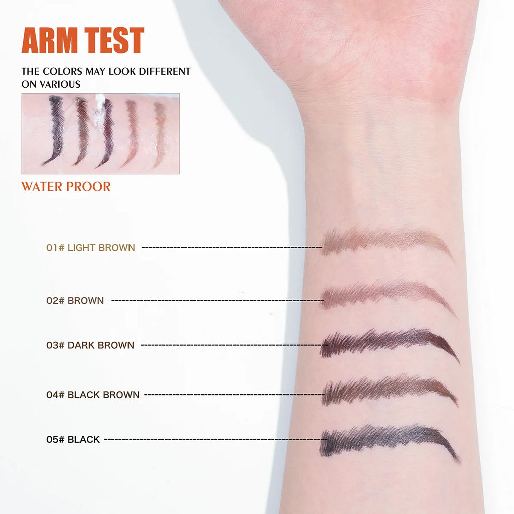 5 Colors 1PC 4 Forks Tip Eyebrow Pen Waterproof Sweatproof Liquid Microblading Eyebrow Pencil Natural Brow Makeup Qme