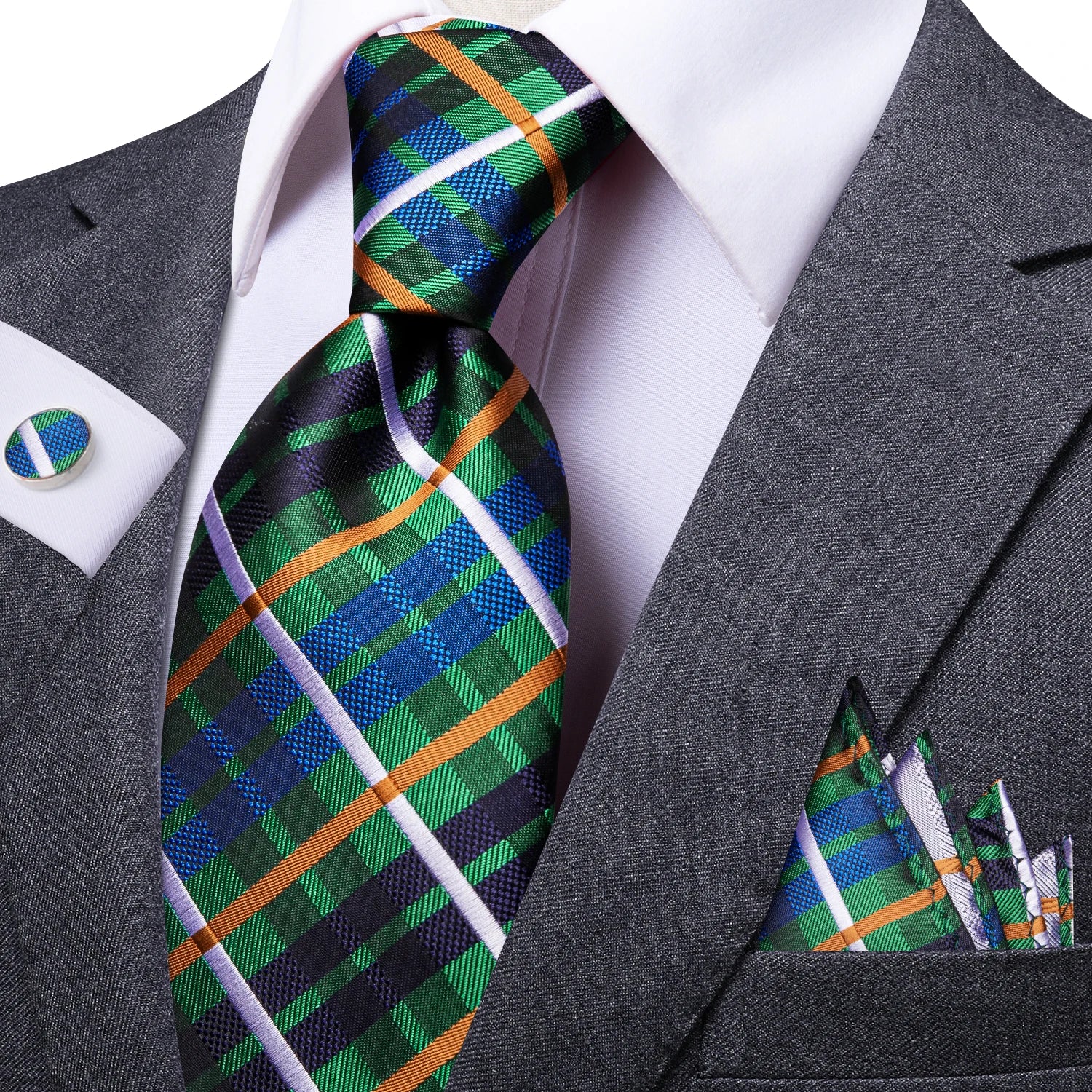 Men's Tie Pocket Square Colorful Striped Business Collection Formal Qme DPT-LDSN0033