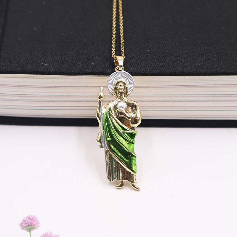New Luxury Man Woman St. Jude Pendant Necklace Fashion Religious Character Pendant Best Party Wedding Anniversary Jewelry Gift Qme 1