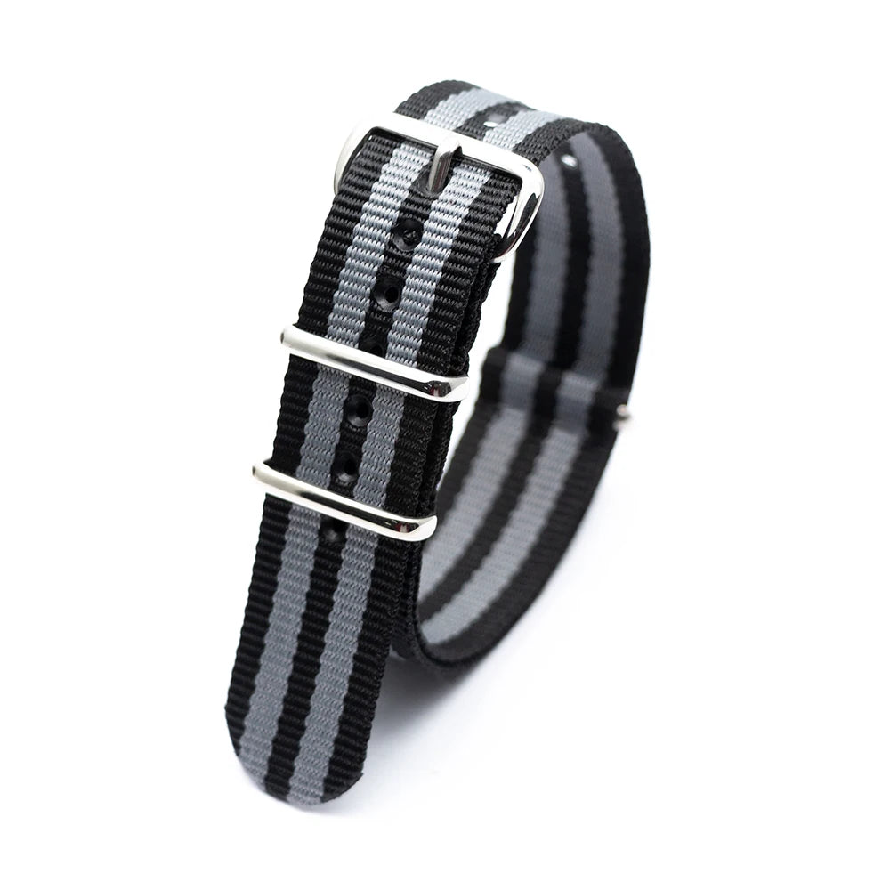 Durable Striped Nylon Wristband Bracelet Watch Band Universal Strap