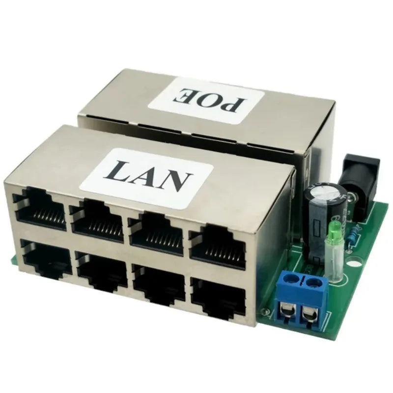 8-Port POE Injector Module POE Combiner for Wireless AP Bridge CCTV Surveillance Centralized Power Supply Bare Board Qme