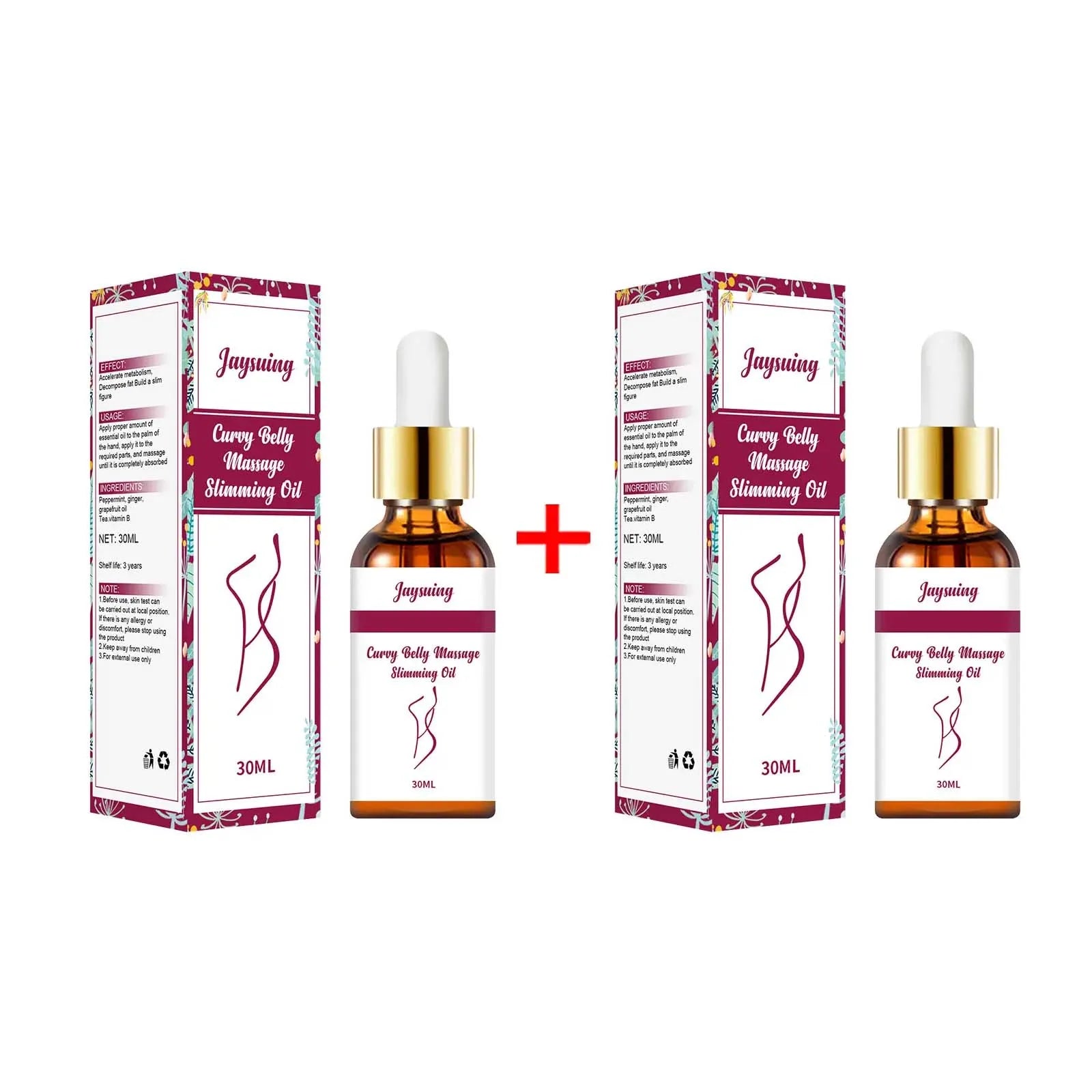 Body Care Oil Nourishing Firming Fat Burning Belly Waist Anti-Cellulite Relax Massage Shaping Tighten Weight Lose Slimming Oil Qme 2 x 30ml Boxed