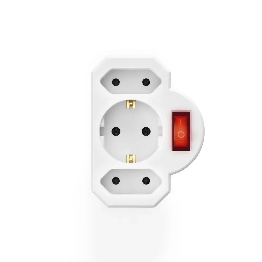 1 to 3 Plug Adapter with Switch, German Standard Power Converter, Euro Plug Socket for Turkey & Portugal, 16A Qme a circle