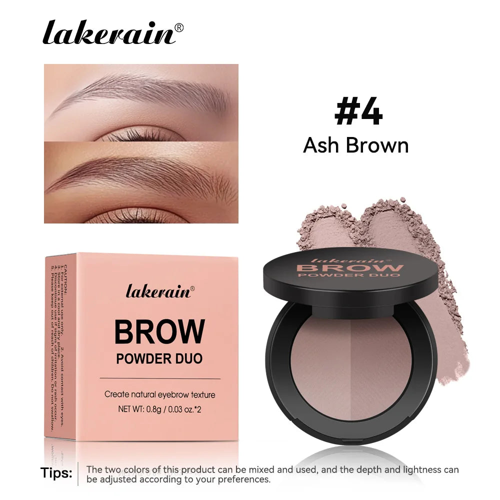 Dual-color Eyebrow Powder Ash Brown Contour Shadow Three-dimensional Eyebrow Shape Waterproof Natural Compact Powder Palette Qme 04