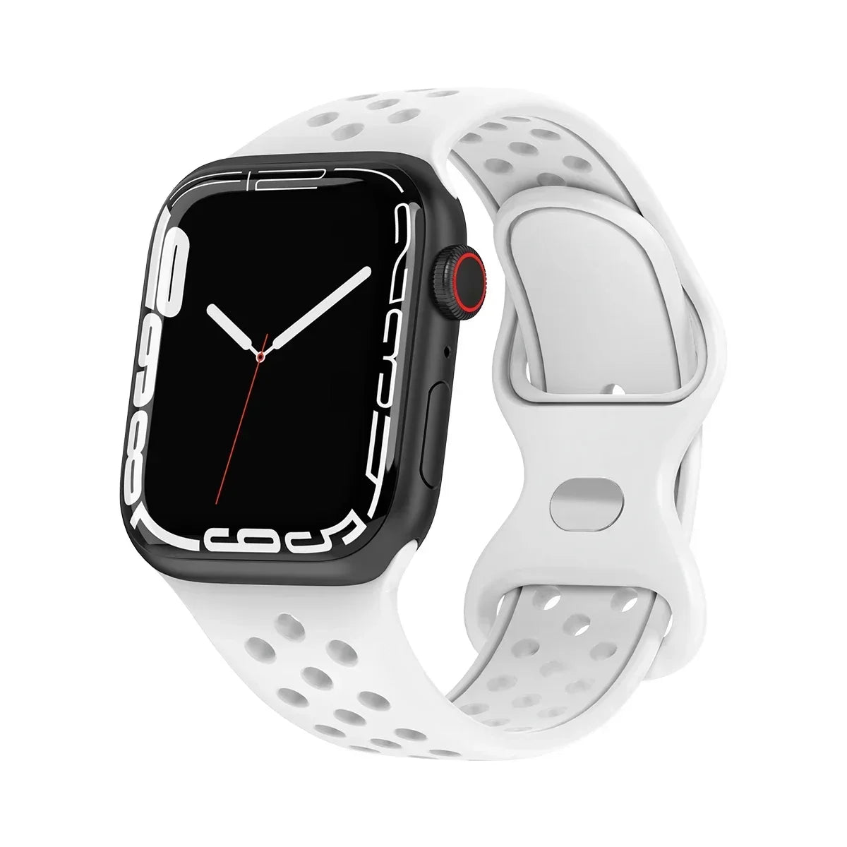 Silicone Strap for Apple Watch Band Ultra 2 49mm 38mm 42mm Sport Bracelet iWatch Series 9 8 7 41mm 45 mm 7 6 SE 5 4 3 44mm 40mm Qme White 38MM 40MM 41MM