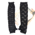 Women Lace Arm Cover Sleeve Fishnet Mittens UV Protection Cuffs Qme black length-40cm