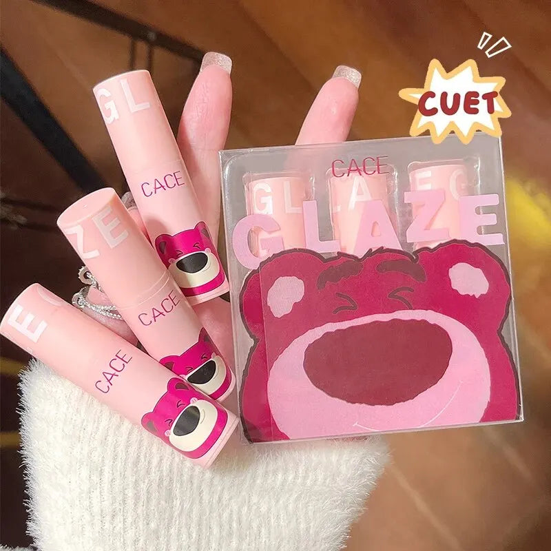 CACE 3 Pcs Sweet Liquid Lipstick Set Matte Velvet Lip Glaze Waterproof Long Lasting Non-marking Lip Tint Cosmetic Kits Lipgloss Qme