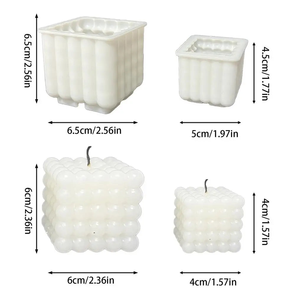 Candle Molds Silicone 2 Pieces Non-Stick Crafting Tools Modern Candle Making Silicone Molds For Wax Plaster Soap Resin Casting Qme Square China Mainland