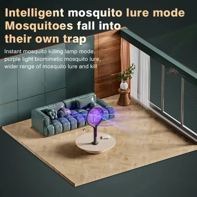 Multi functional 2-in-1 mosquito killer lamp angle retractable mosquito swatter USB rechargeable mosquito swatter bat swatter Qme