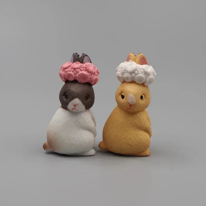 Desk Decoration Crafts Cute Mini Rabbit Miniature Hare Animal Qme
