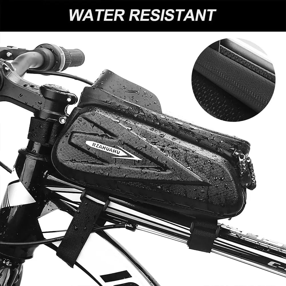 Bike Frame Bag Phone Mount Waterproof Top Tube Bag Bicycle Accessories Touch Screen Front Bike Pouch Fits Phone Under 7.2 Qme