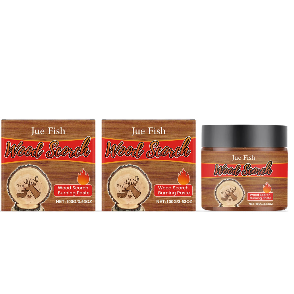 Wood Scorch Burning Paste DIY Pyrography Handmade Personalization Stimulate Creativity Interesting Combustion Effect Unique Gift Qme 2 x 100g Boxed