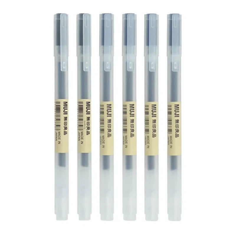 3-6Pcs Kawaii Gel Pen Black/Red/Blue 0.5mm Ink MUJIs Gel Pen Office School Ballpoint Pen Writing Stationery Qme 0.5mm 6 black