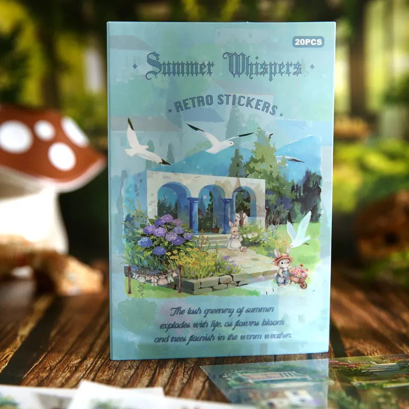 20/40pcs Beautiful scenery Die Cutting Stickers Book Creative Handbook DIY Scrapbook Diary Phone Case Cute Stationery Stickers Qme 2A