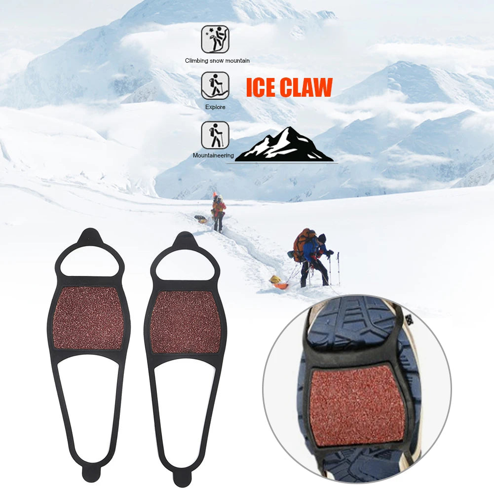 Coarse Sand Crampons for Shoes and Boots Anti Slip Traction Ice Shoes Grippers for Ice Snow Winter Hiking Climbing Ice Fishing Qme