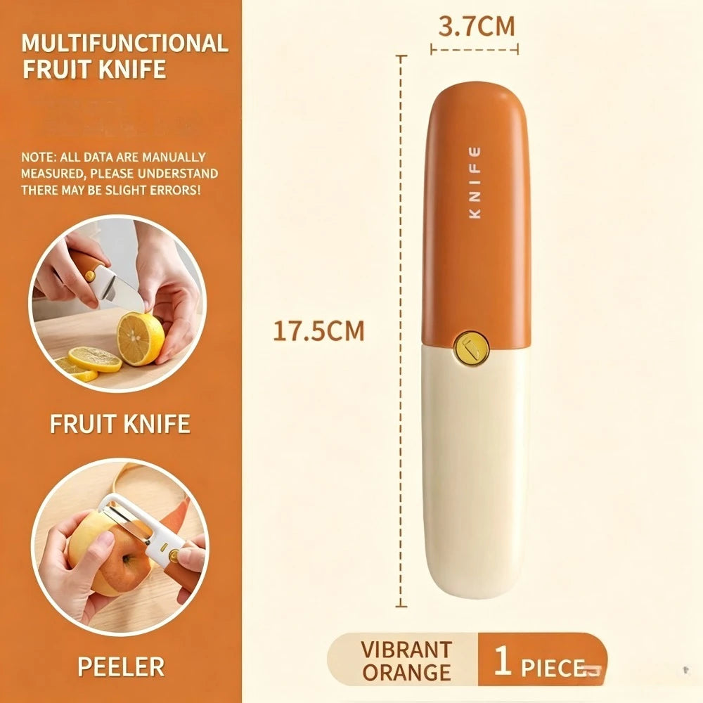 2-in-1 Multifunctional Fruit Peeler Knife, Portable Vegetable Peeler with Protective Cover, Blade for Kitchen & Travel Qme