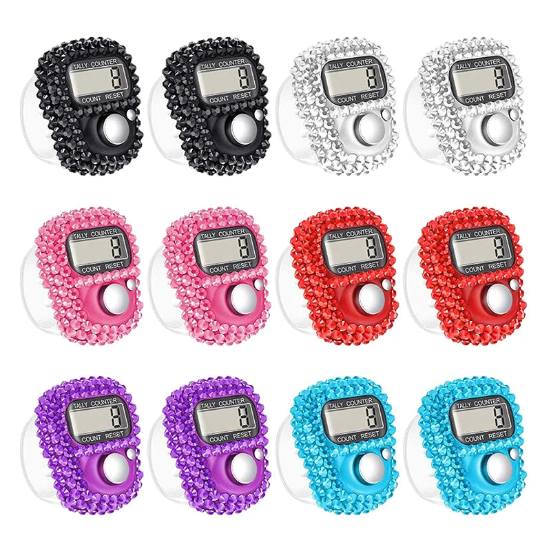 Electronic Finger Counter Ring Click Portable Resettable Digital Qme