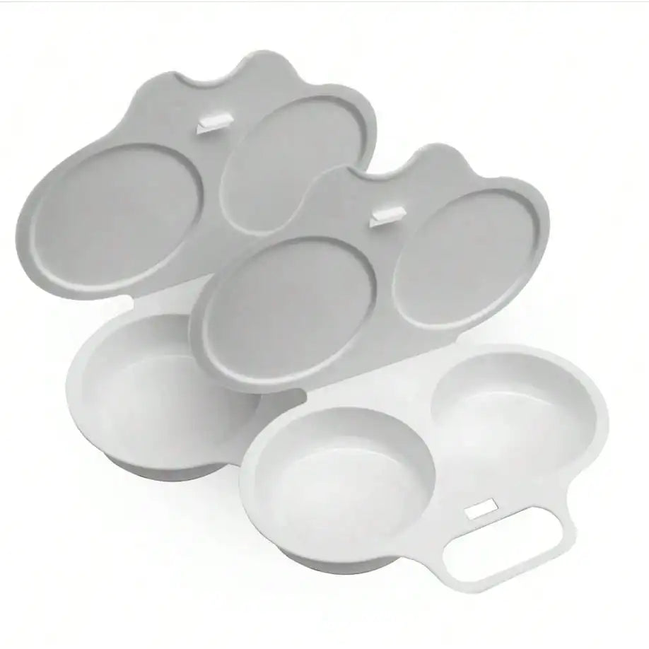Microwave Egg Boilers Water Reusable Non Electric Double-layer Cup Qme 2pcs